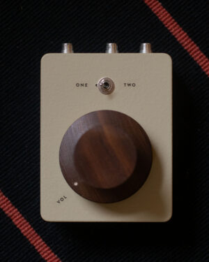 Peace Out Audio preamp volume controller with large walnut turned knob