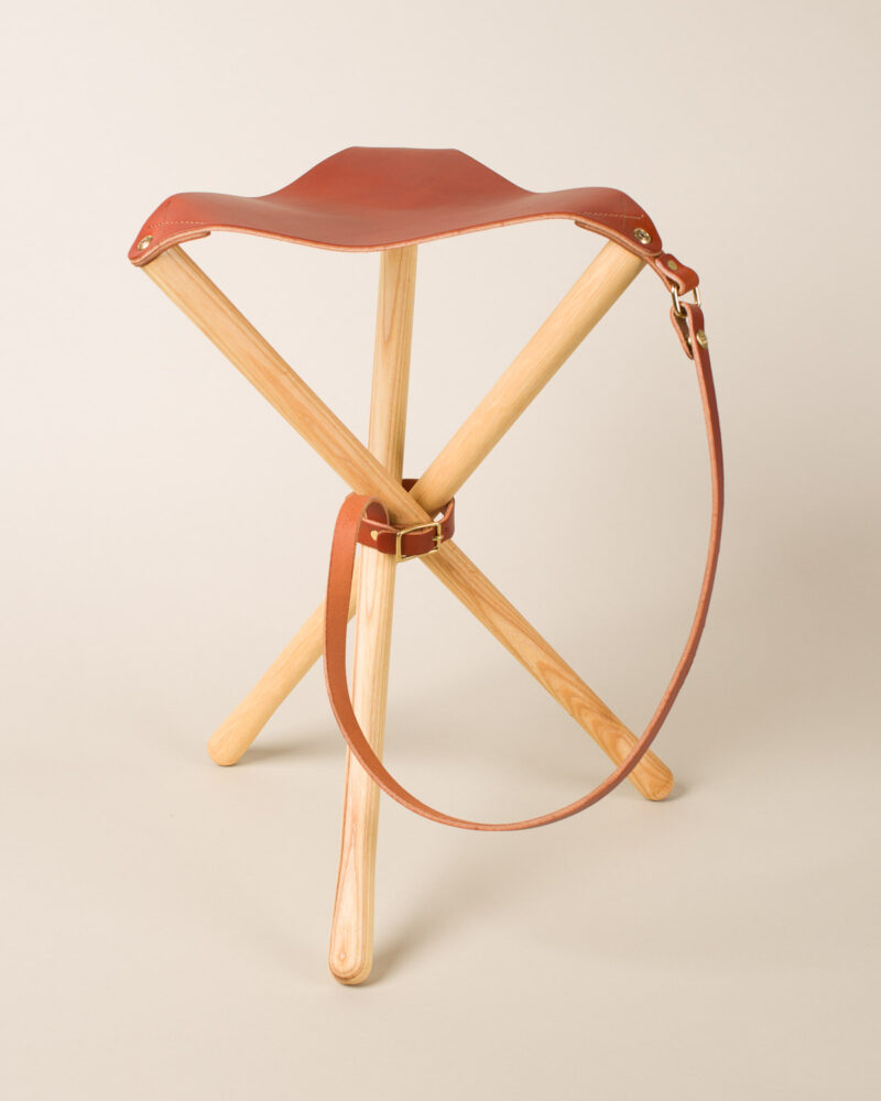 Wood&Faulk NOS campstool with chestnut leather